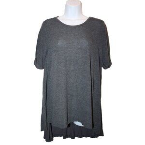 Anama Gray Shirt Top Tee Women's Small S Cuffed Sleeves